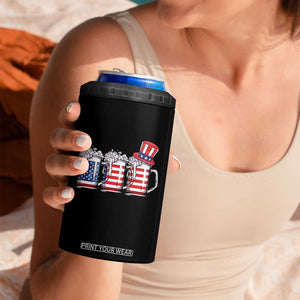 Beer American Flag 4th of July 4 in 1 Can Cooler Tumbler Merica Drinking USA TS10 Print Your Wear