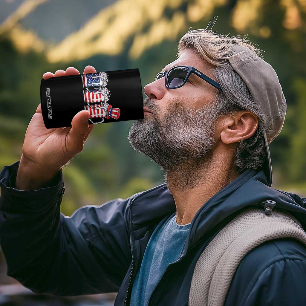Beer American Flag 4th of July 4 in 1 Can Cooler Tumbler Merica Drinking USA TS10 Print Your Wear