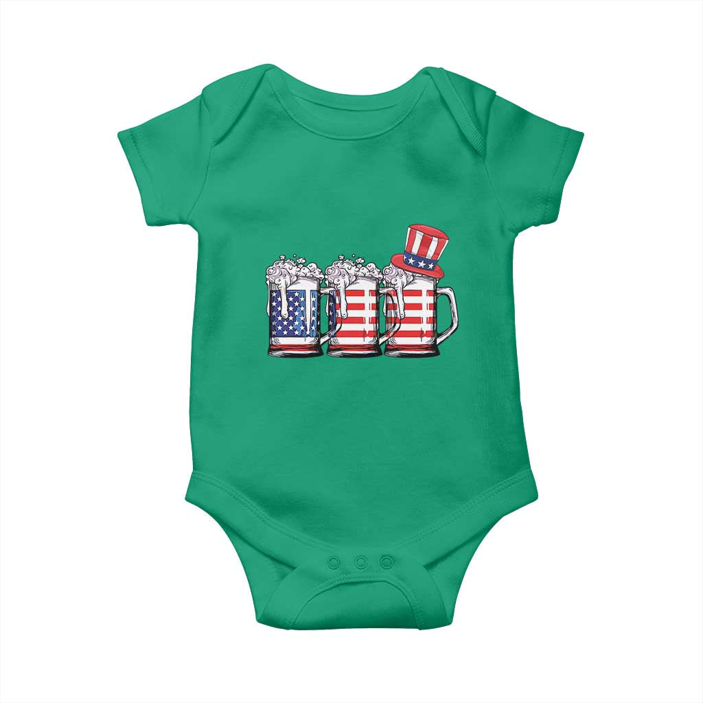 Beer American Flag 4th of July Baby Onesie Merica Drinking USA TS10 Irish Green Print Your Wear