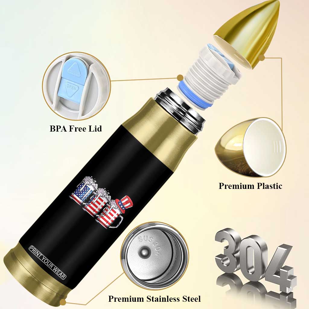 Beer American Flag 4th of July Bullet Tumbler Merica Drinking USA TS10 Print Your Wear