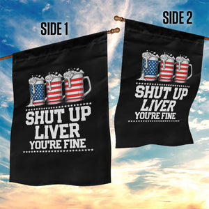 Beer American Flag 4th of July Garden Flag Merica Drinking USA Shut Up Liver You Are Fine TS10 Print Your Wear