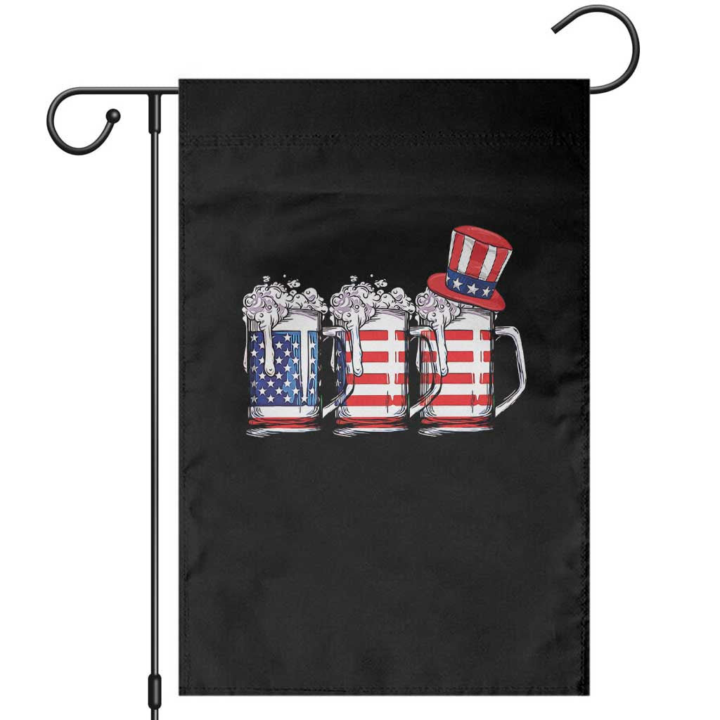 Beer American Flag 4th of July Garden Flag Merica Drinking USA TS10 Black Print Your Wear