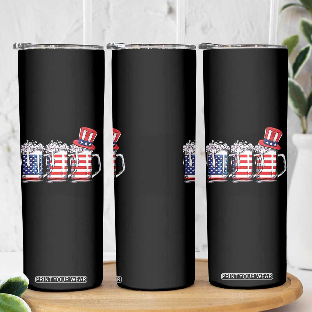 Beer American Flag 4th of July Skinny Tumbler Merica Drinking USA TS10 Print Your Wear