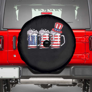 Beer American Flag 4th of July Spare Tire Cover Merica Drinking USA TS10 Black Print Your Wear