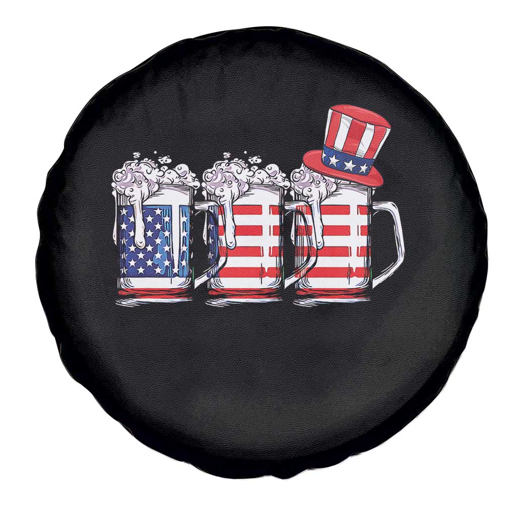 Beer American Flag 4th of July Spare Tire Cover Merica Drinking USA TS10 Print Your Wear