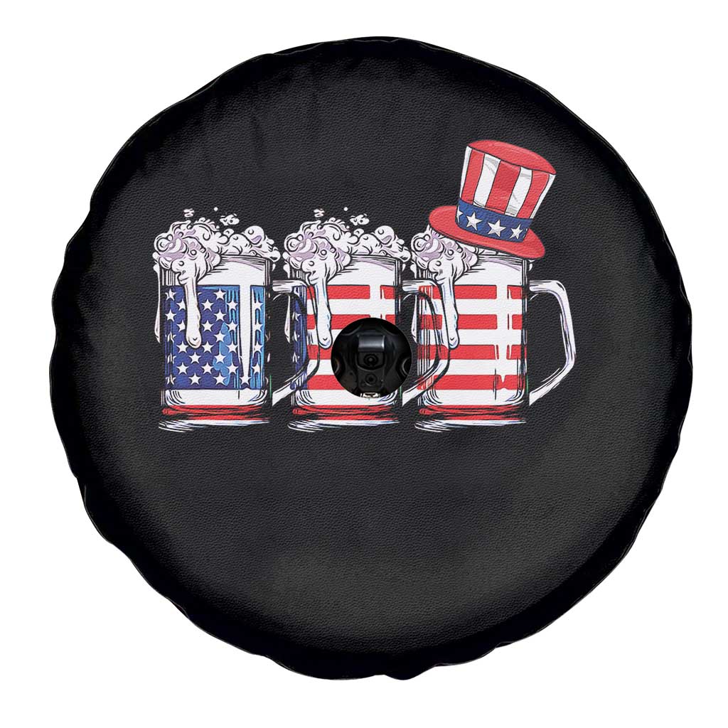 Beer American Flag 4th of July Spare Tire Cover Merica Drinking USA TS10 Print Your Wear