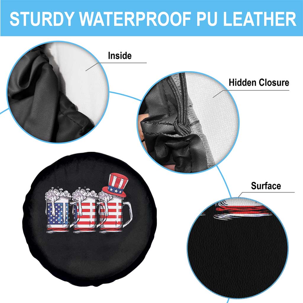 Beer American Flag 4th of July Spare Tire Cover Merica Drinking USA TS10 Print Your Wear