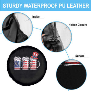 Beer American Flag 4th of July Spare Tire Cover Merica Drinking USA TS10 Print Your Wear