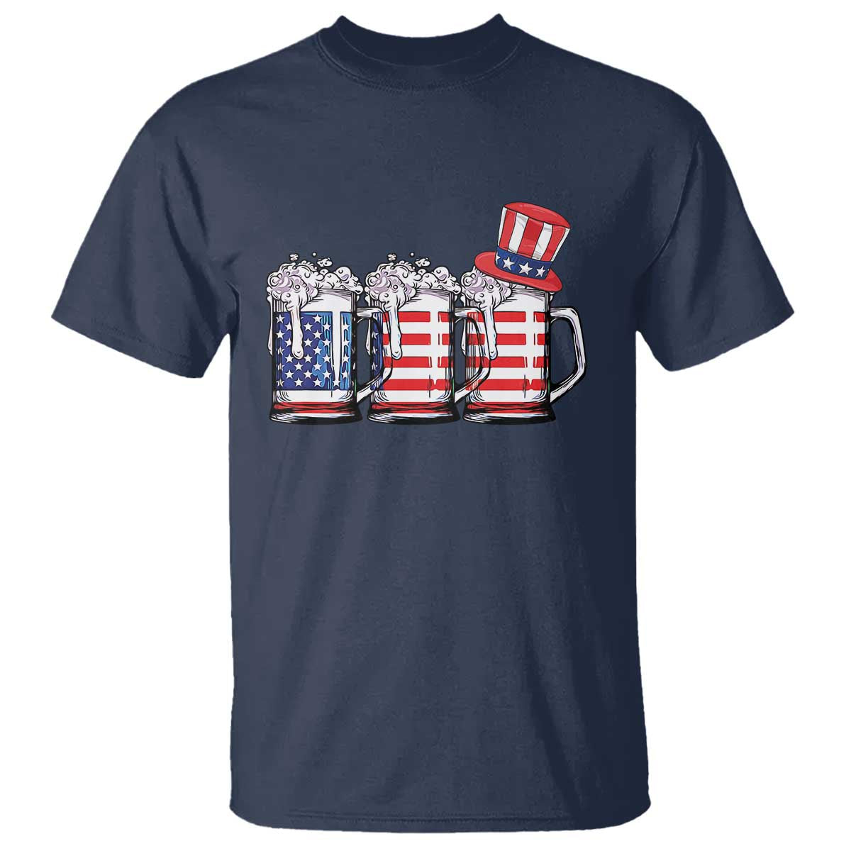 Beer American Flag 4th of July T Shirt Merica Drinking USA TS10 Navy Print Your Wear