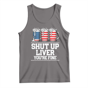 Beer American Flag 4th of July Tank Top Merica Drinking USA Shut Up Liver You Are Fine TS10 Deep Heather Print Your Wear