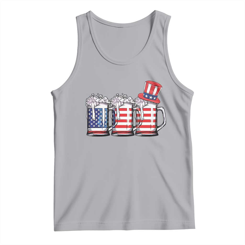 Beer American Flag 4th of July Tank Top Merica Drinking USA TS10 Athletic Heather Print Your Wear