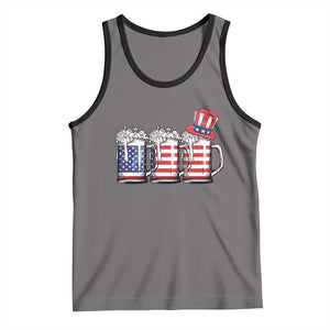 Beer American Flag 4th of July Tank Top Merica Drinking USA TS10 Deep Heather Black Print Your Wear