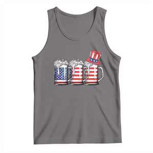 Beer American Flag 4th of July Tank Top Merica Drinking USA TS10 Deep Heather Print Your Wear