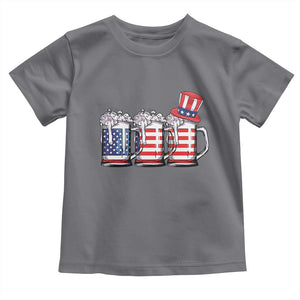 Beer American Flag 4th of July Toddler T Shirt Merica Drinking USA TS10 Charcoal Print Your Wear