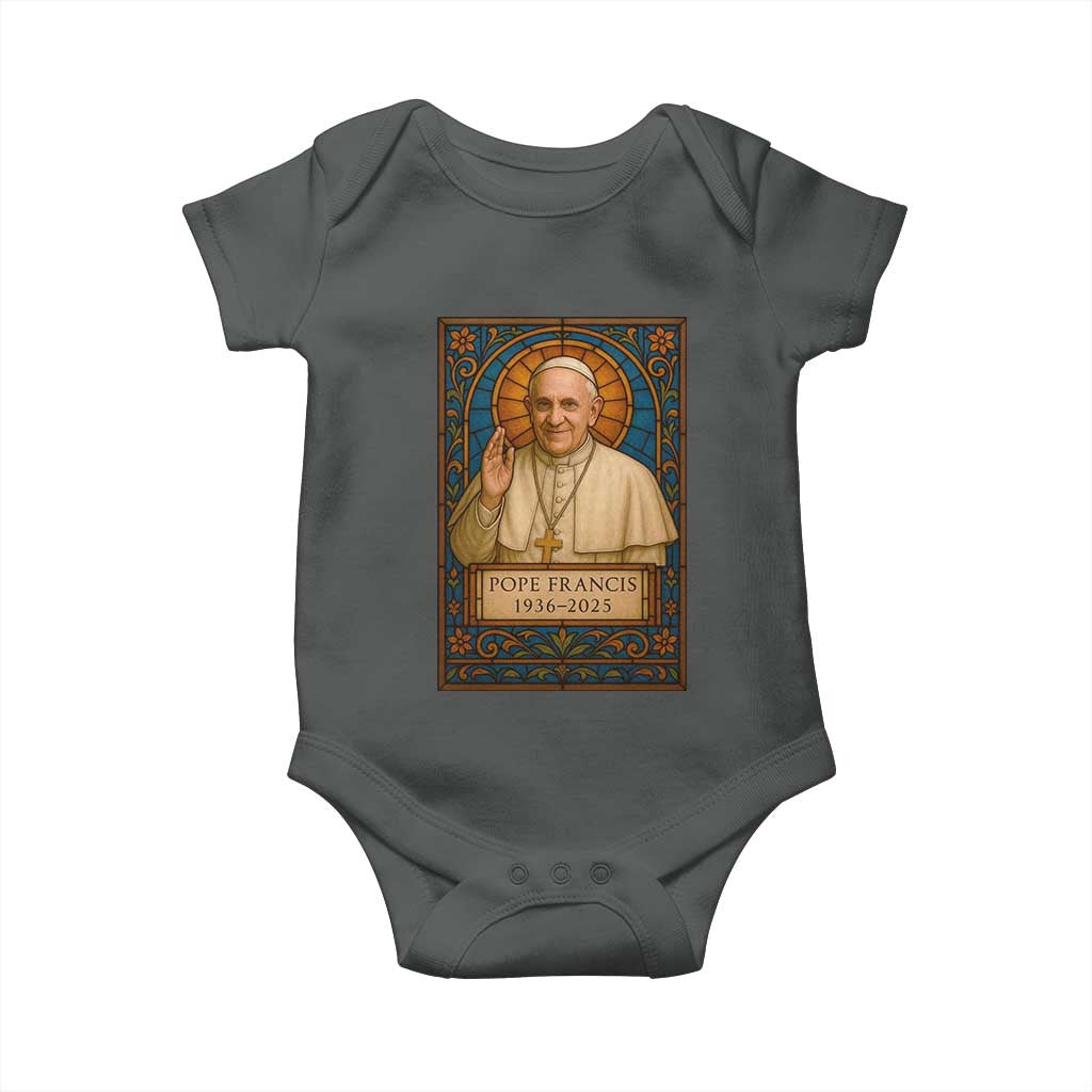 Beloved Pope Francis Baby Onesie 1936-2025 Memorial TS02 Dark Heather Print Your Wear