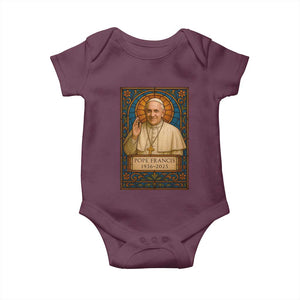 Beloved Pope Francis Baby Onesie 1936-2025 Memorial TS02 Maroon Print Your Wear