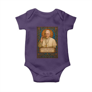 Beloved Pope Francis Baby Onesie 1936-2025 Memorial TS02 Purple Print Your Wear