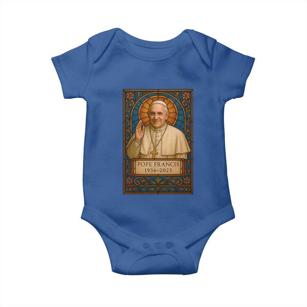 Beloved Pope Francis Baby Onesie 1936-2025 Memorial TS02 Royal Blue Print Your Wear