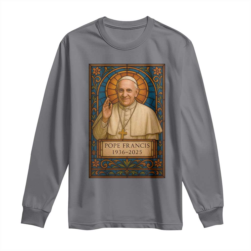 Beloved Pope Francis Long Sleeve Shirt 1936-2025 Memorial TS02 Charcoal Print Your Wear