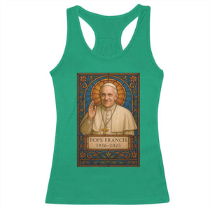 Beloved Pope Francis Racerback Tank Top 1936-2025 Memorial TS02 Irish Green Print Your Wear