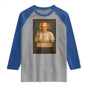 Beloved Pope Francis Raglan Shirt 1936-2025 Memorial TS02 Sport Gray Royal Print Your Wear