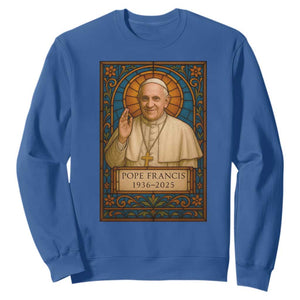 Beloved Pope Francis Sweatshirt 1936-2025 Memorial TS02 Royal Blue Print Your Wear