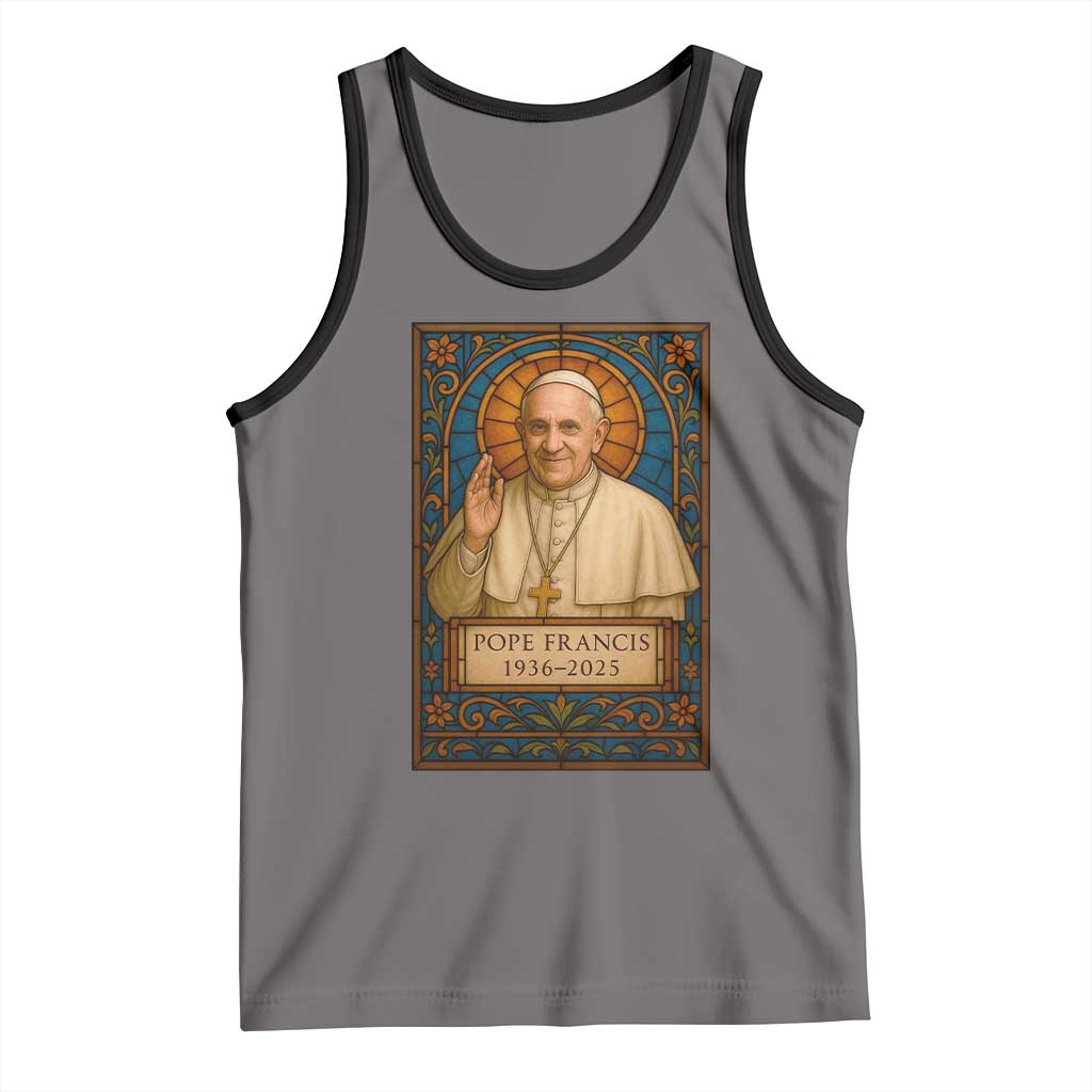 Beloved Pope Francis Tank Top 1936-2025 Memorial TS02 Deep Heather Black Print Your Wear