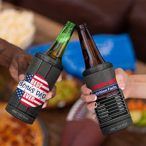 Best Bonus Dad Ever 4 in 1 Can Cooler Tumbler Step Dad American Flag TB10 Print Your Wear