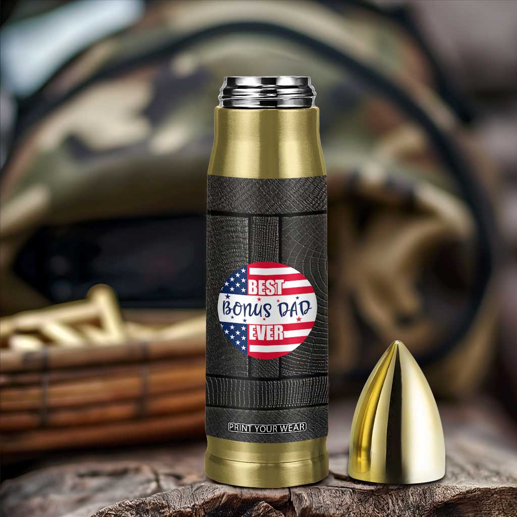 Best Bonus Dad Ever Bullet Tumbler Step Dad American Flag TB10 Print Your Wear