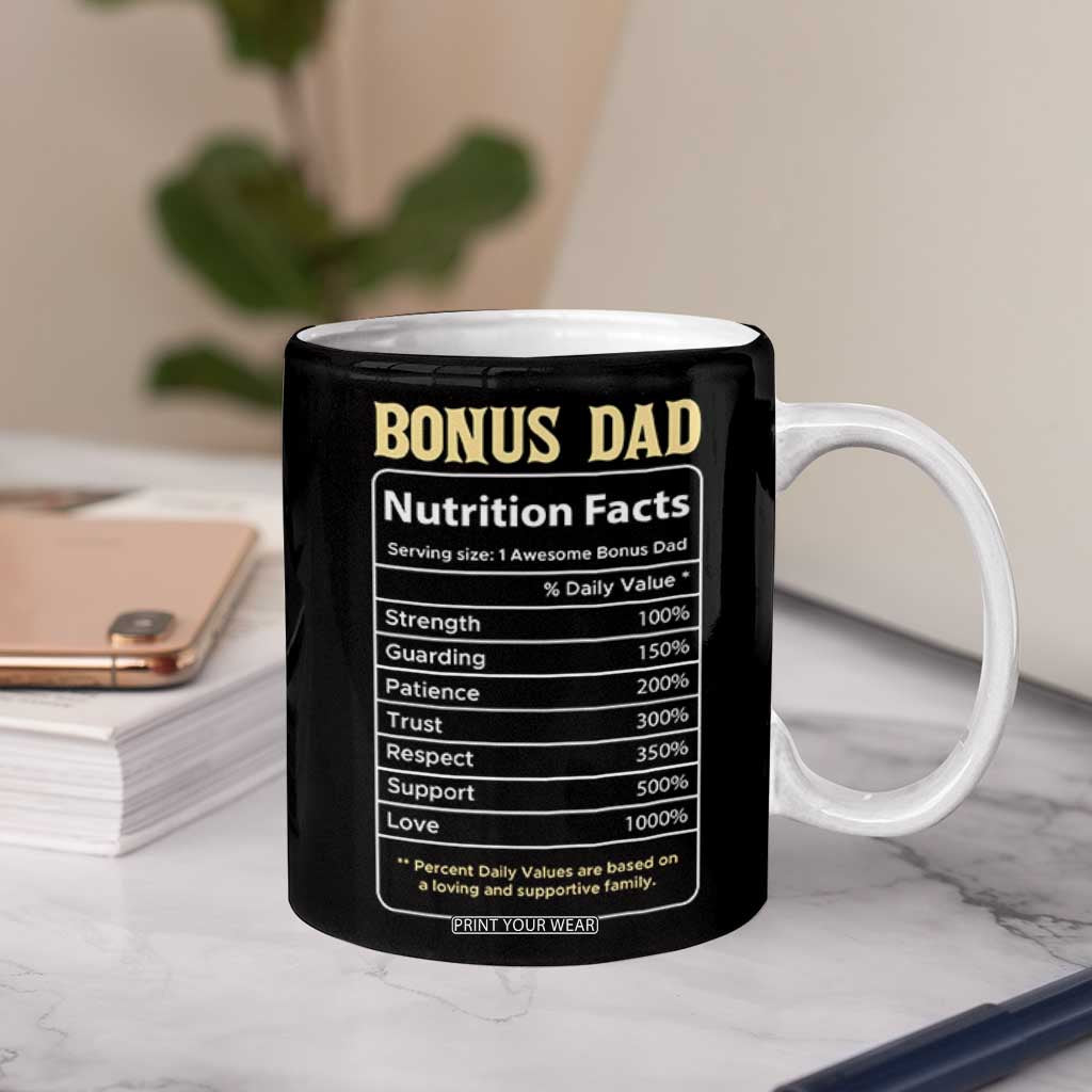 Best Bonus Dad Ever Coffee Mug Funny Step Dad American Flag Fathers Day TB10 Print Your Wear