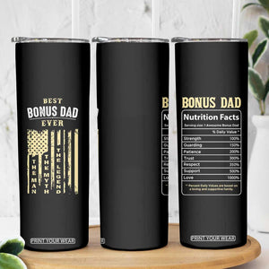 Best Bonus Dad Ever Skinny Tumbler Funny Step Dad American Flag Fathers Day TB10 Print Your Wear