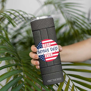 Best Bonus Dad Ever Skinny Tumbler Step Dad American Flag TB10 Print Your Wear