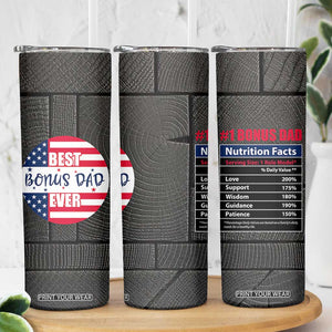 Best Bonus Dad Ever Skinny Tumbler Step Dad American Flag TB10 Print Your Wear