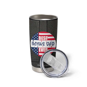 Best Bonus Dad Ever Tumbler Cup Step Dad American Flag TB10 Print Your Wear