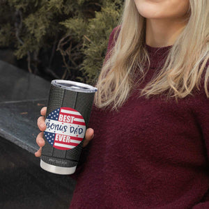 Best Bonus Dad Ever Tumbler Cup Step Dad American Flag TB10 Print Your Wear
