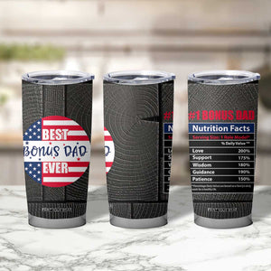 Best Bonus Dad Ever Tumbler Cup Step Dad American Flag TB10 Print Your Wear