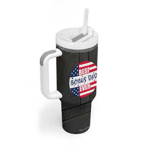 Best Bonus Dad Ever Tumbler With Handle Step Dad American Flag TB10 Print Your Wear