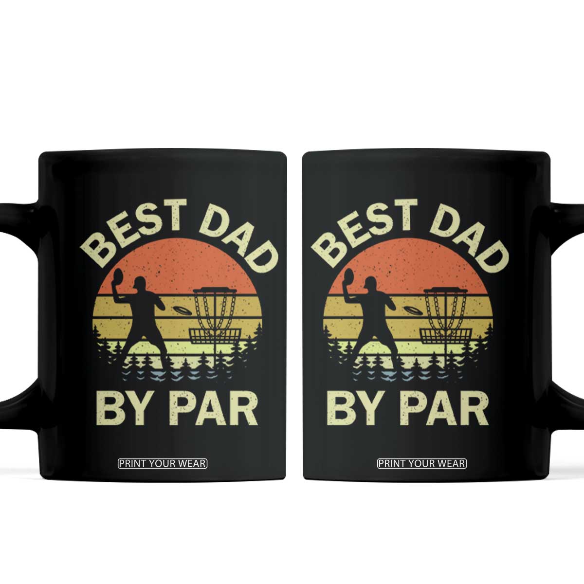 Best Dad By Par Disc Golf Coffee Mug American Camouflage Flag TS10 Black Print Your Wear
