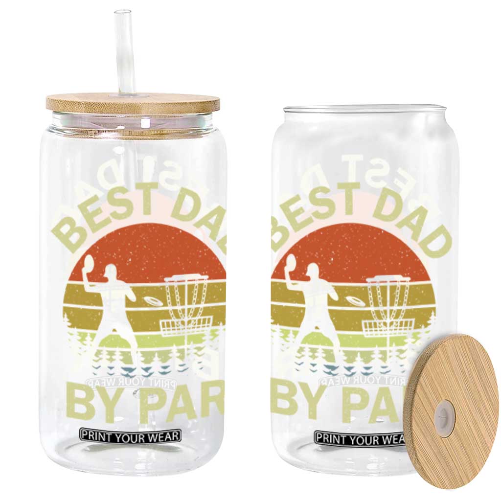 Best Dad By Par Disc Golf Glass Can American Camouflage Flag TS10 Black Print Your Wear