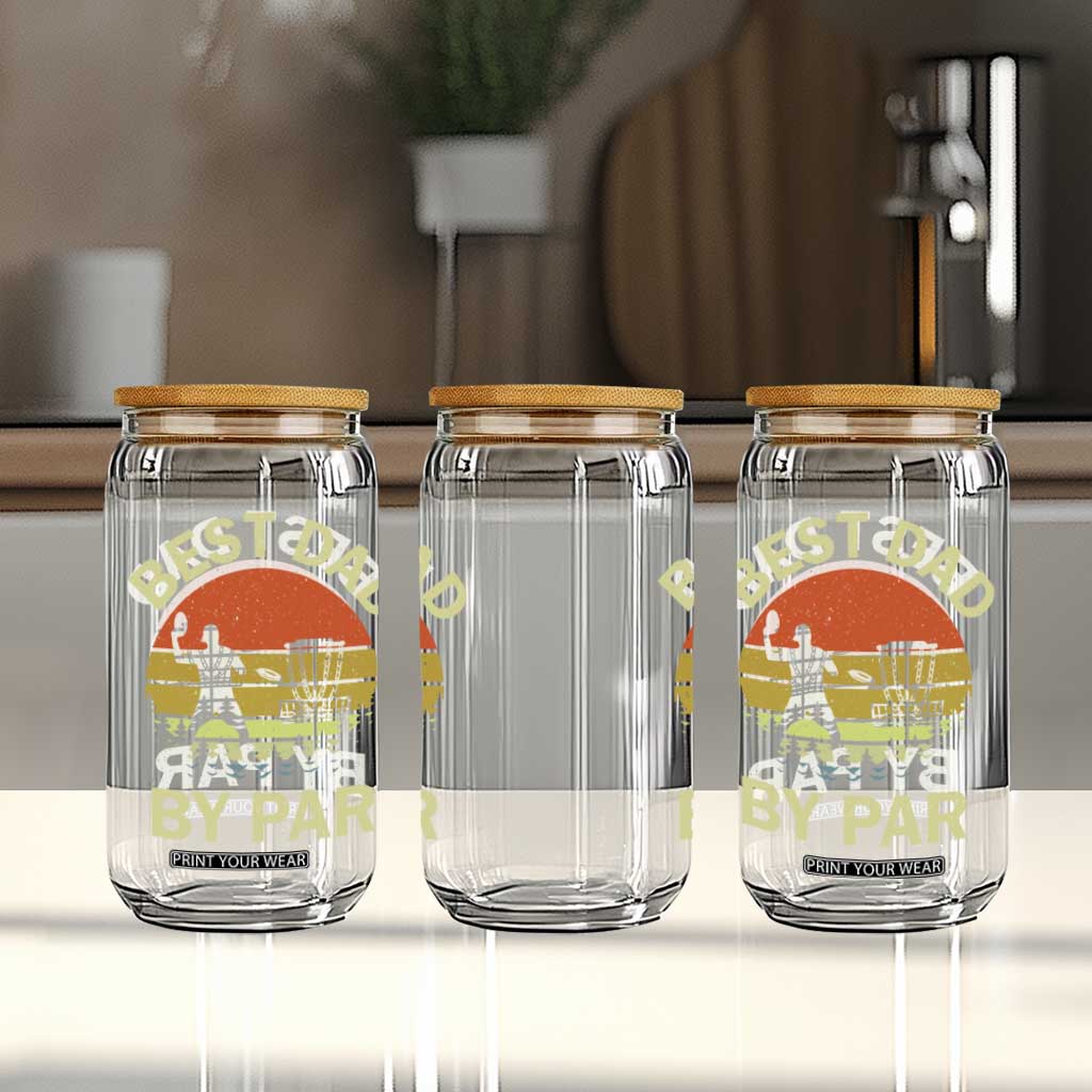 Best Dad By Par Disc Golf Glass Can American Camouflage Flag TS10 Print Your Wear