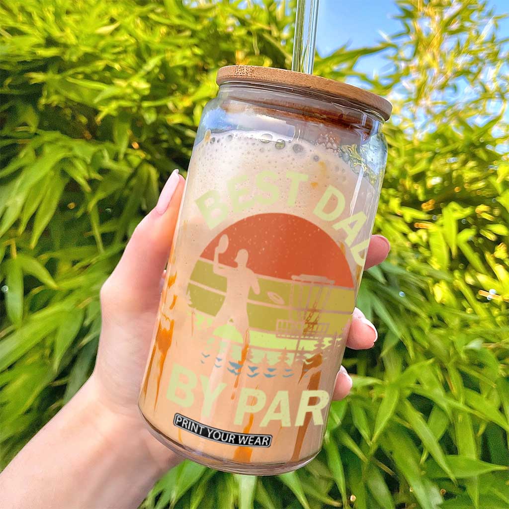 Best Dad By Par Disc Golf Glass Can American Camouflage Flag TS10 Print Your Wear