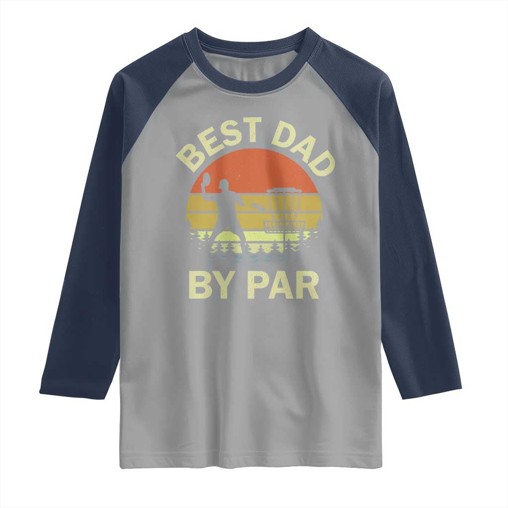 Best Dad By Par Disc Golf Raglan Shirt American Camouflage FlaG TS10 Sport Gray Navy Print Your Wear
