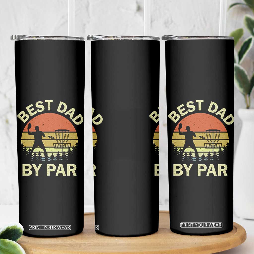 Best Dad By Par Disc Golf Skinny Tumbler American Camouflage Flag TS10 Print Your Wear