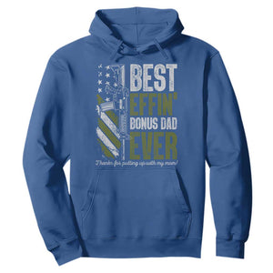 Best Effin Bonus Dad Ever Hoodie Step Dad Gun American Flag TS10 Royal Blue Print Your Wear