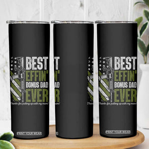 Best Effin Bonus Dad Ever Skinny Tumbler Step Dad Gun American Flag TS10 Print Your Wear