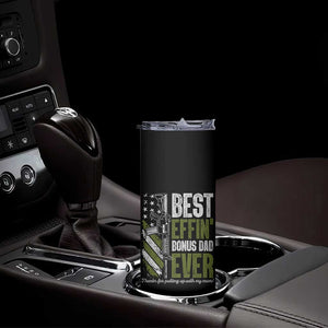 Best Effin Bonus Dad Ever Skinny Tumbler Step Dad Gun American Flag TS10 Print Your Wear