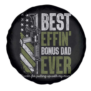 Best Effin Bonus Dad Ever Spare Tire Cover Step Dad Gun American Flag TS10 Print Your Wear