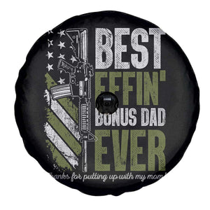 Best Effin Bonus Dad Ever Spare Tire Cover Step Dad Gun American Flag TS10 Print Your Wear