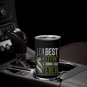 Best Effin Bonus Dad Ever Tumbler Cup Step Dad Gun American Flag TS10 Print Your Wear