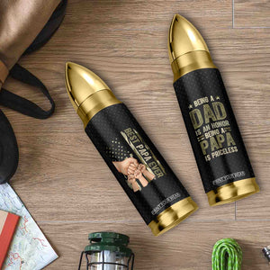 Best Papa Ever Bullet Tumbler Being A Dad Is An Honor Vintage Camo Flag Father's Day TB11 Print Your Wear